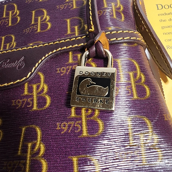 Dooney & Bourke Purple and Brown Logo Crossbody Bag - Picture 5 of 8